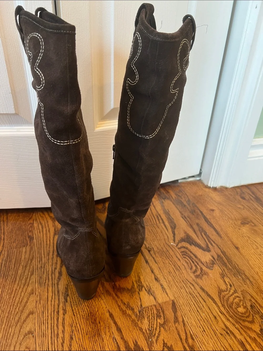 Women's Brown Suede Over-the-Knee Western Boots